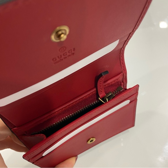 Gucci GG Supreme Monogram Cherry Embellished Card Case Wallet - Picture 11 of 16